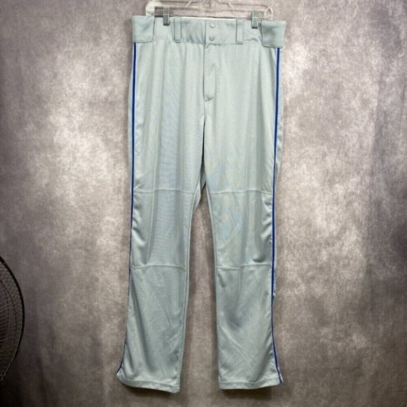 Russsell Athletic Baseball Pants Mens Large Gray #233L2M Open Bottom Piped Pant - Picture 1 of 11